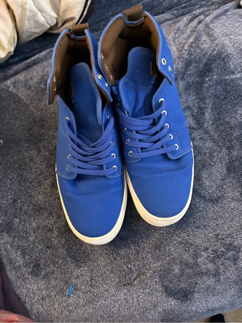 Men's Casual High-Top Canvas Band Sneakers - Blue
